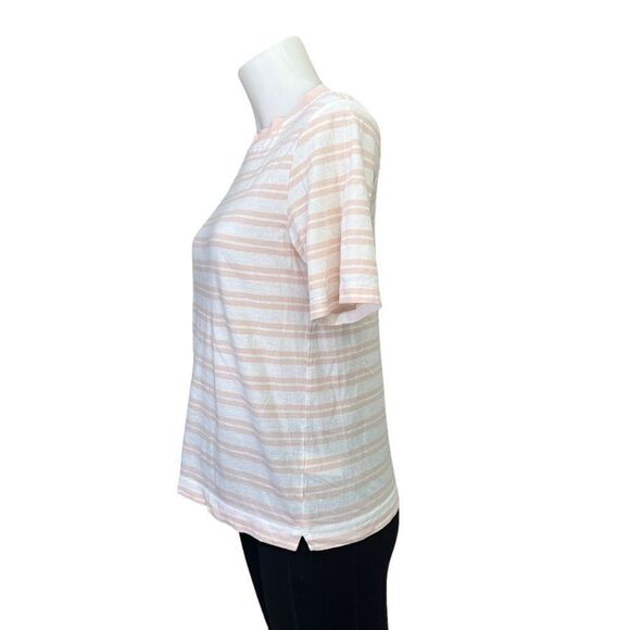 EVERLANE Pink Stripe Crew neck Short Sleeve Tee Shirt size small comfy cotton - Picture 3 of 7